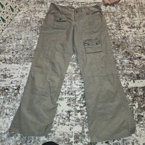 Y2K Women's Cargo Pants Size 11 Mudd Jeans Green Low Rise Pockets